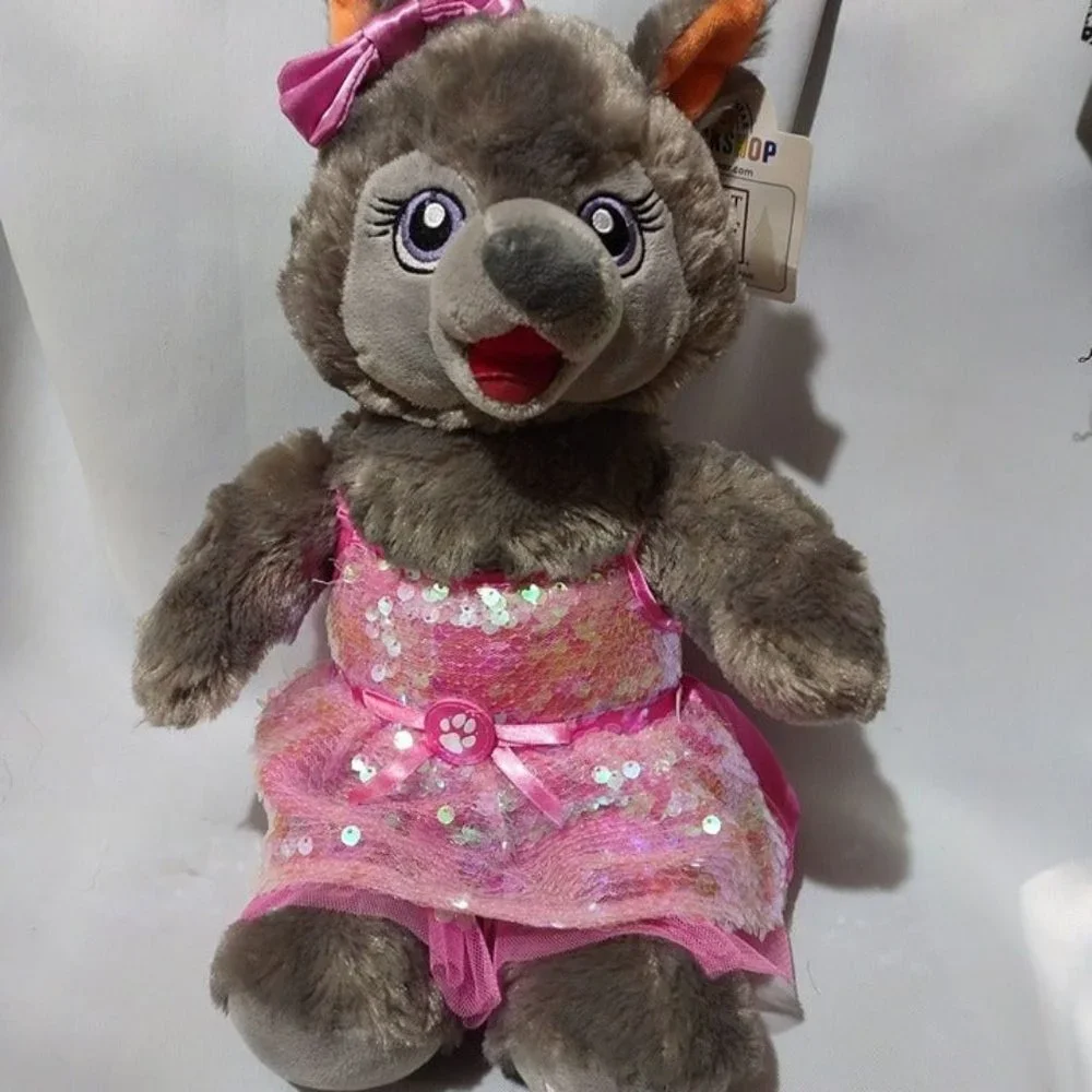 Build a Bear Great Wolf Lodge Violet w/ exclusive pink sequin dress used w/ tags - Picture 7 of 7
